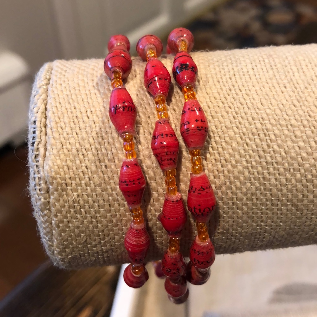 Bead For Life Leena Coral 3-Strand Boho Bracelet